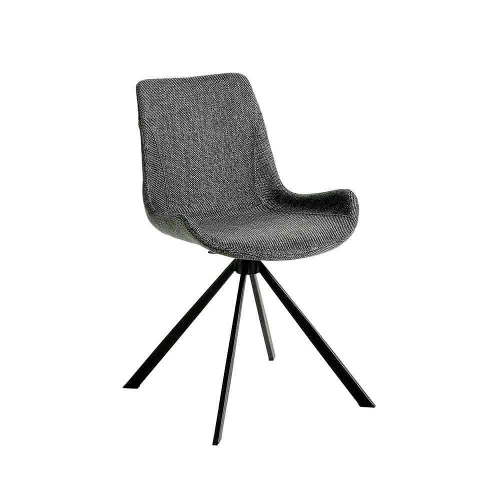 - Chaise pivotante en tissu noir et acier