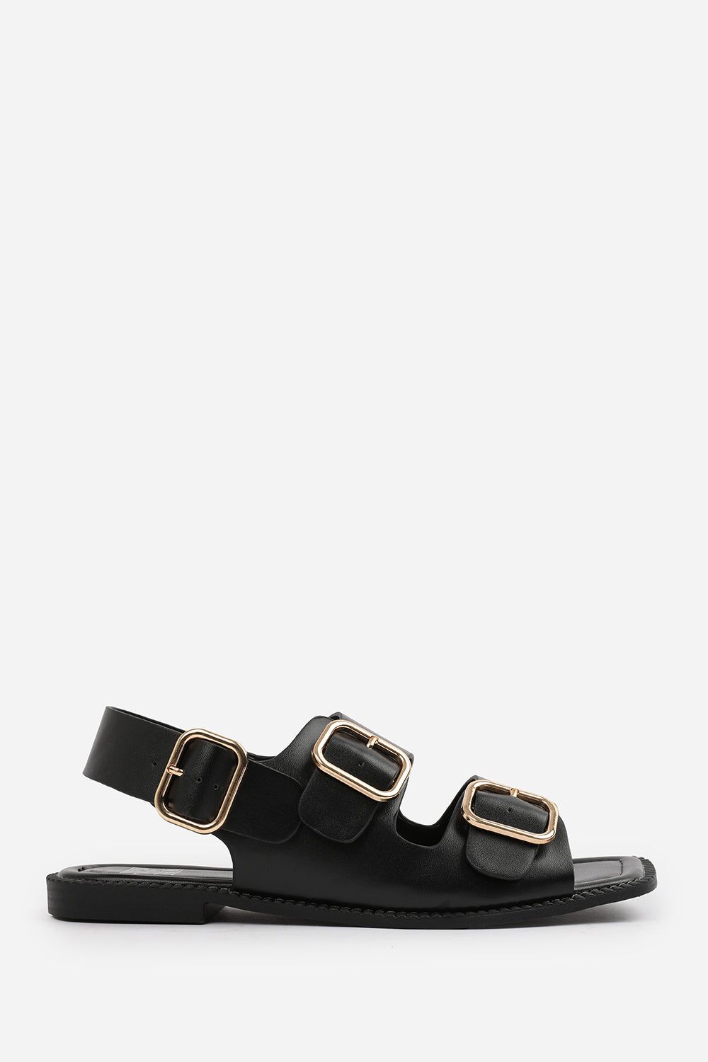 Where's That From Alora' Flatform Sandal With Multi Buckles Strap Detail