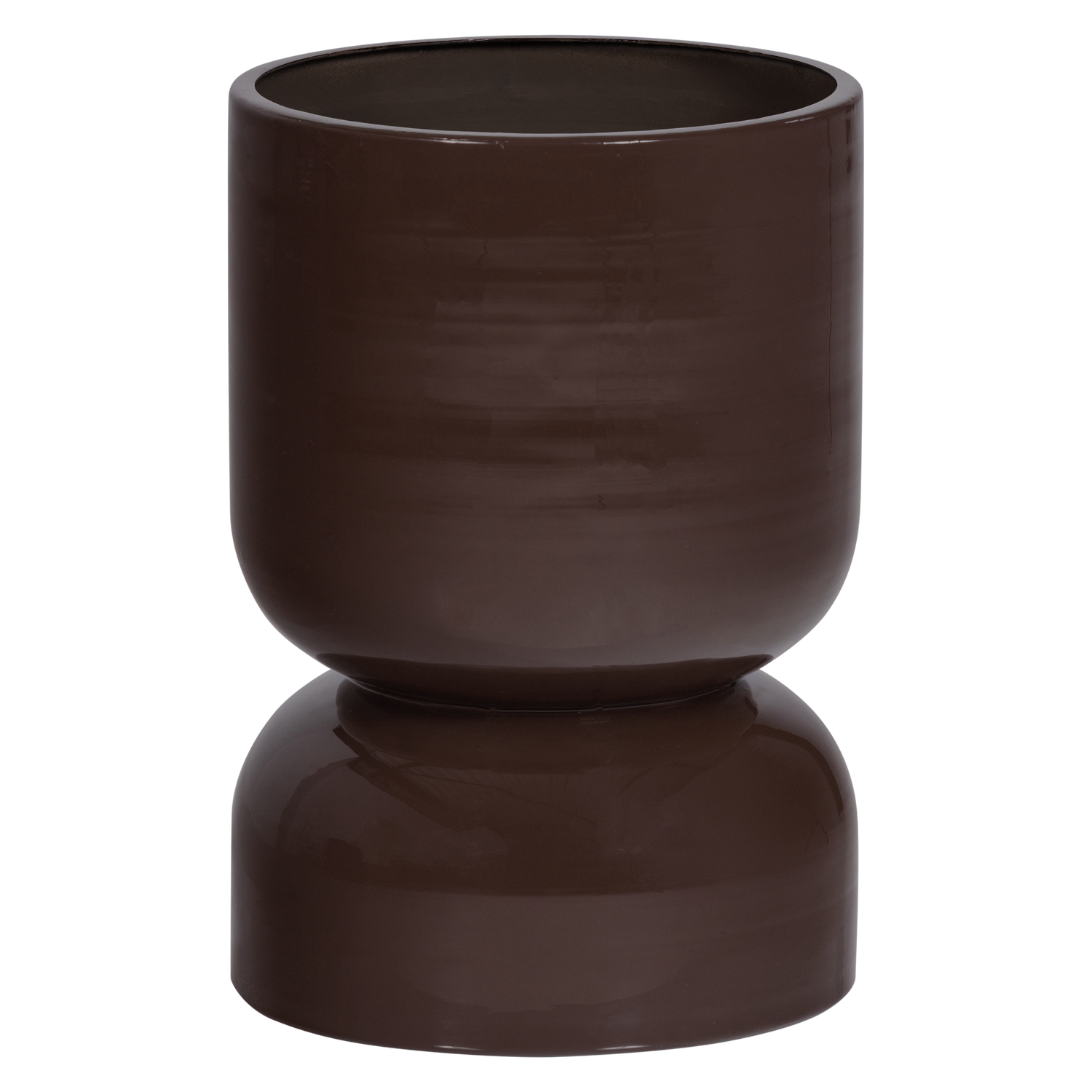 WOOOD pot laag Toval - Metaal - Hoogglans Paars/Bruin - 40x28x28