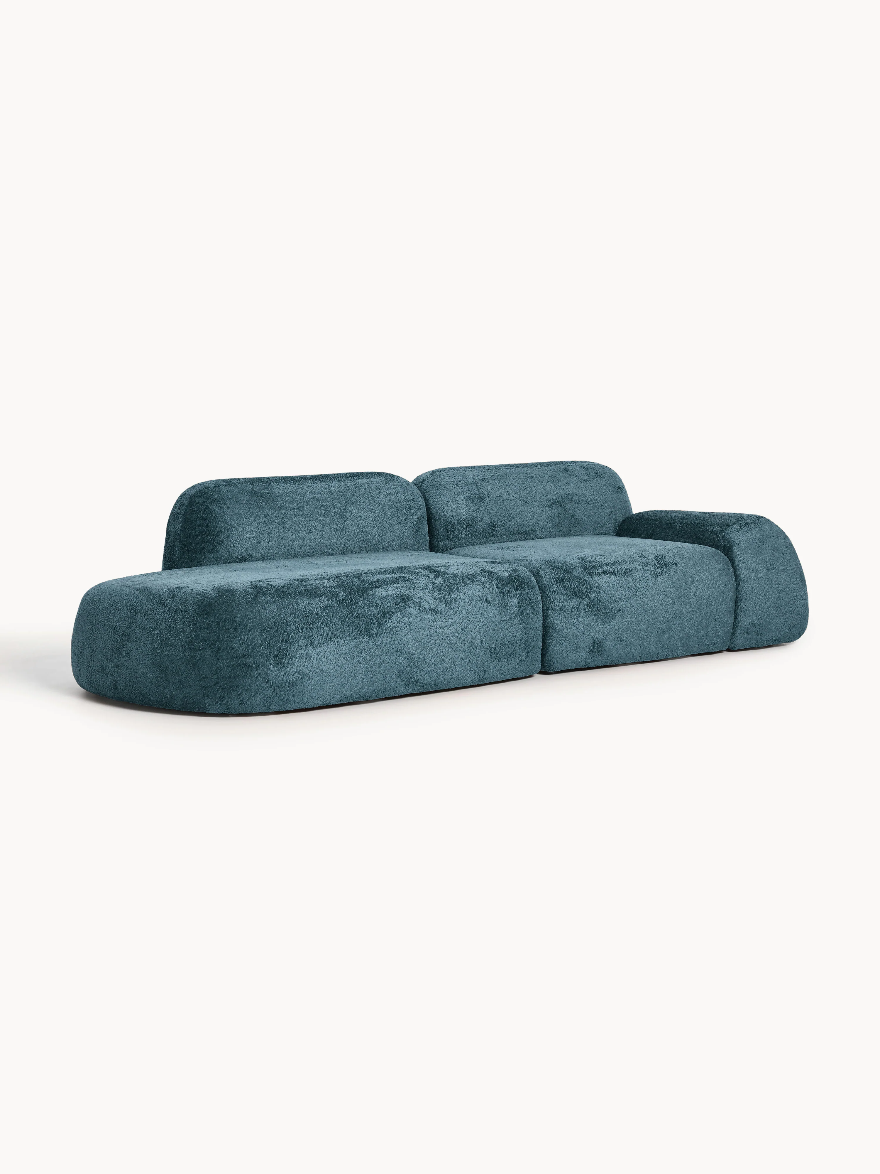 Modulare Chaise Wolke (3-Sitzer) aus Teddy-Bouclé