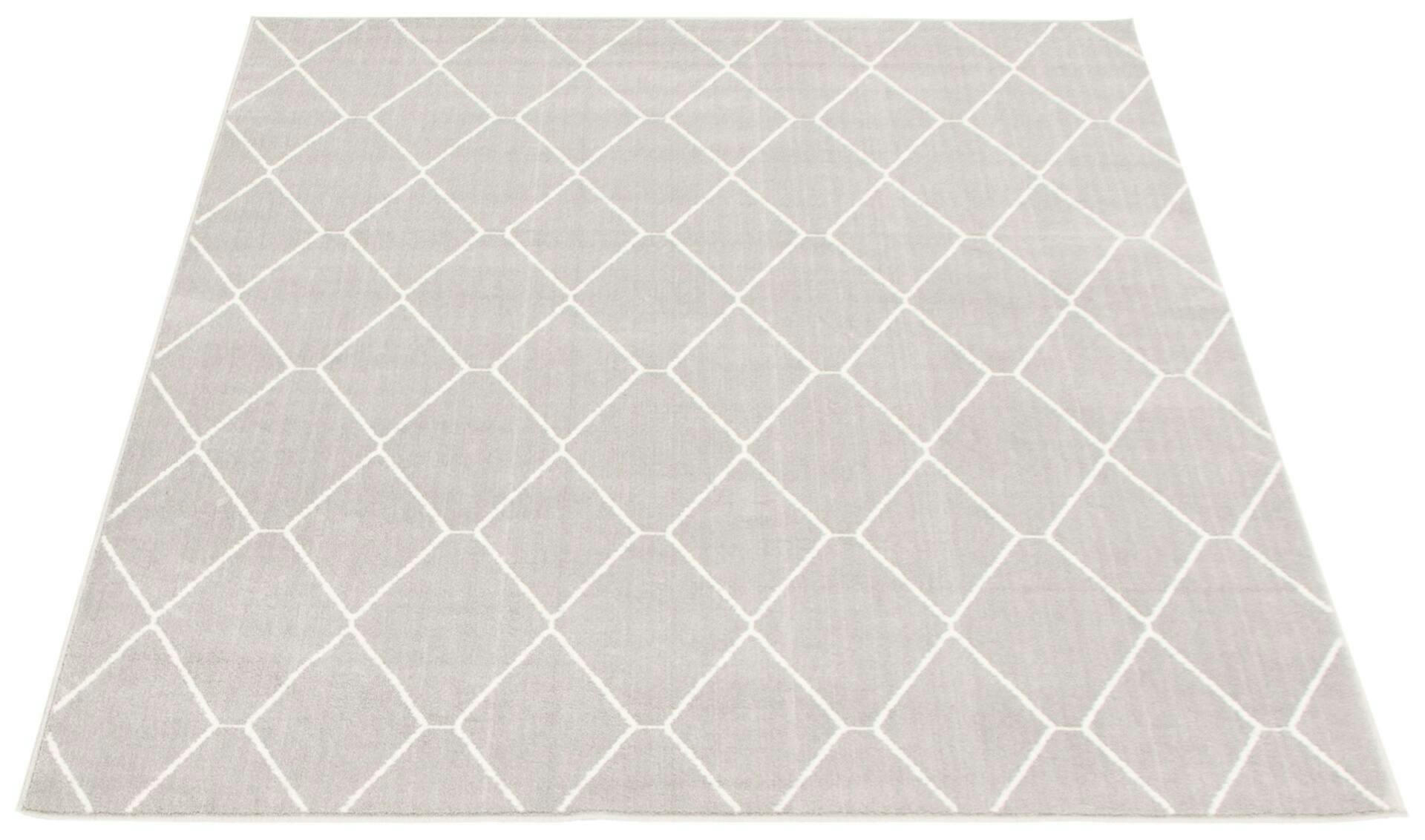 ECARPET Macy Diamante Indoor Geometric Area Rug, Grey/White, Assorted Sizes