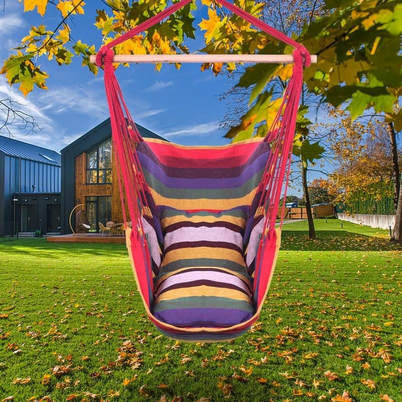 37 Canvas Hammocks Hanging Rope Chair with Pillow