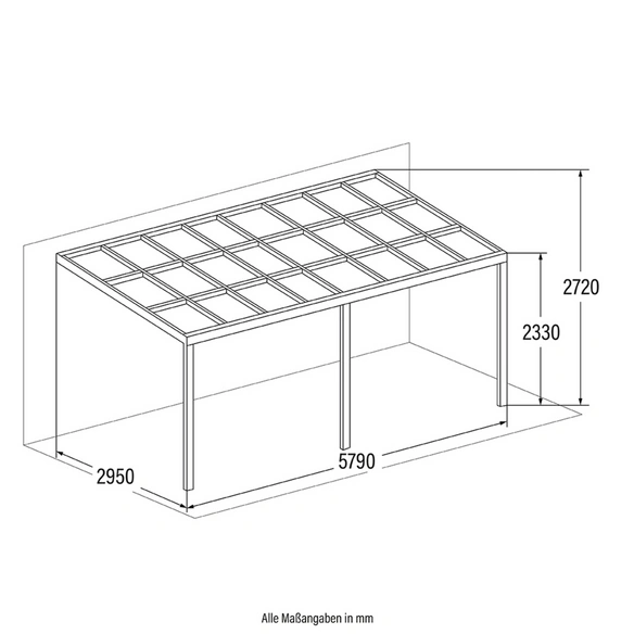 Terrassenüberdachung »SOLIS DELUXE«, 579x295x233 / 272cm, Grau