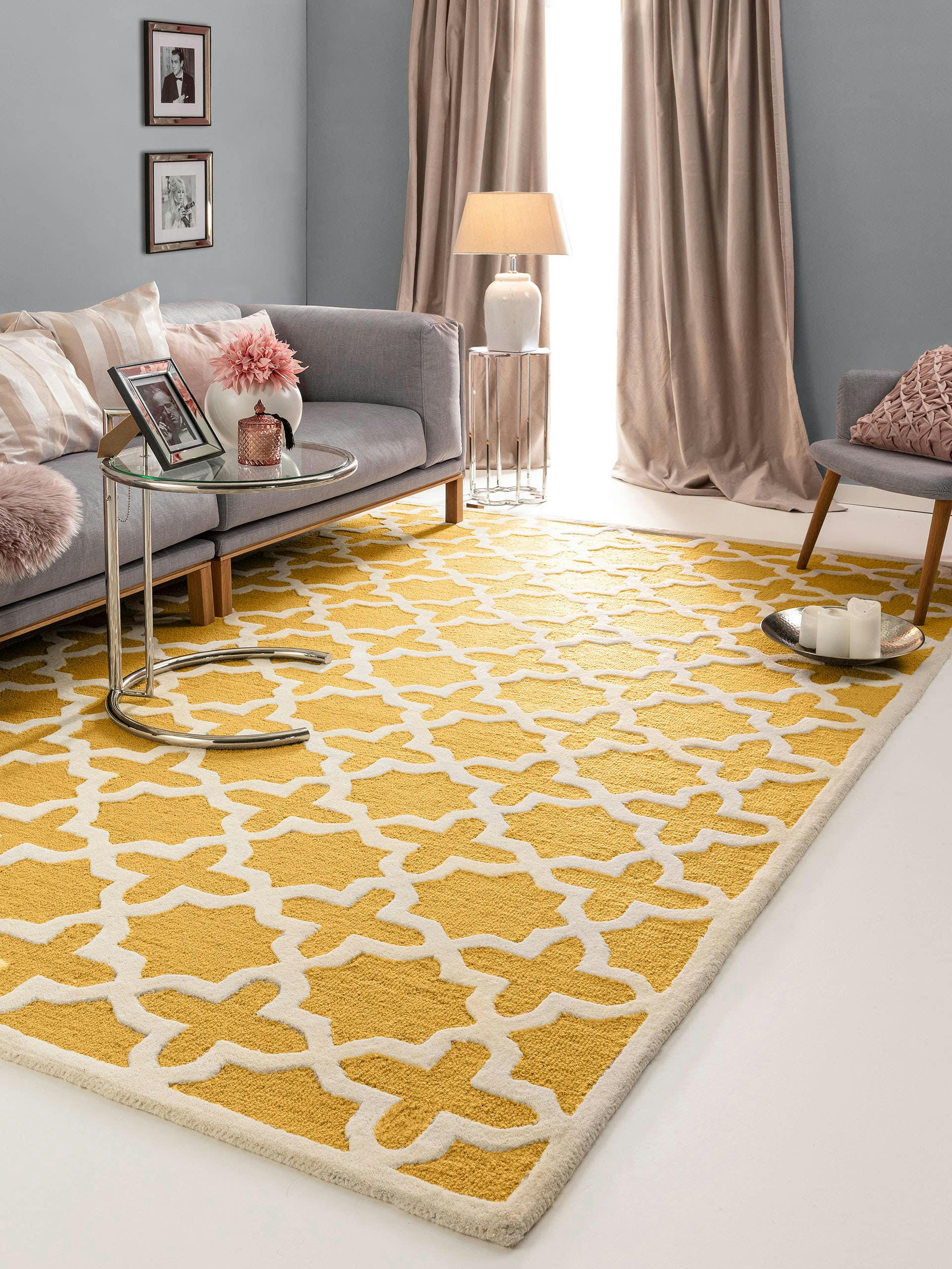 WINDSOR - Tapis de laine jaune 80x150
