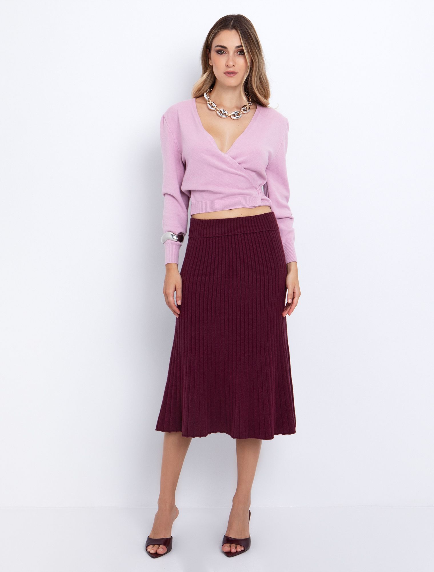 Πλεκτή μπλούζα κρουαζέ