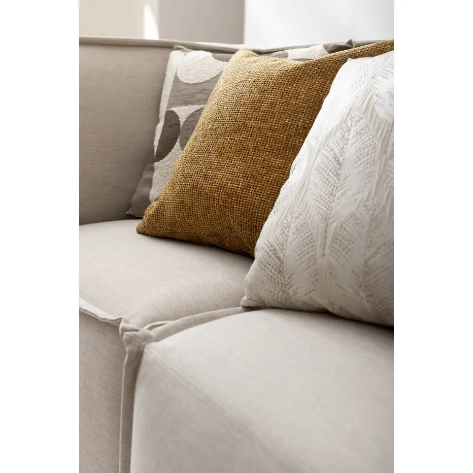 Sierkussen Jesper - off-white/bruin/grijs - 45x45 cm