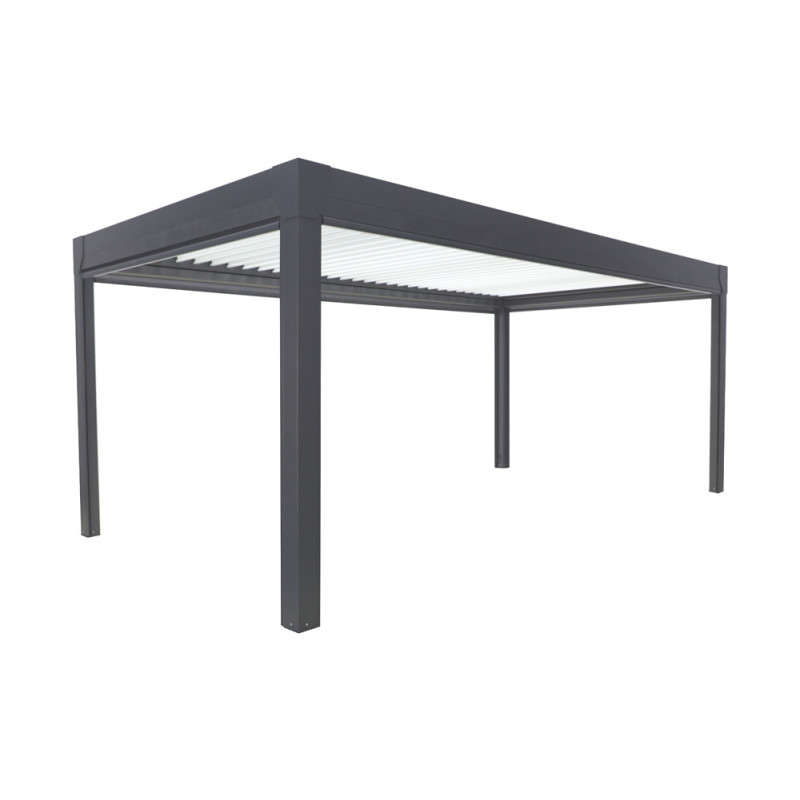 Pergola bioclimatique motorisée Pianela Bi-zone LDD gris sable 6 x 3 x 2,5 m