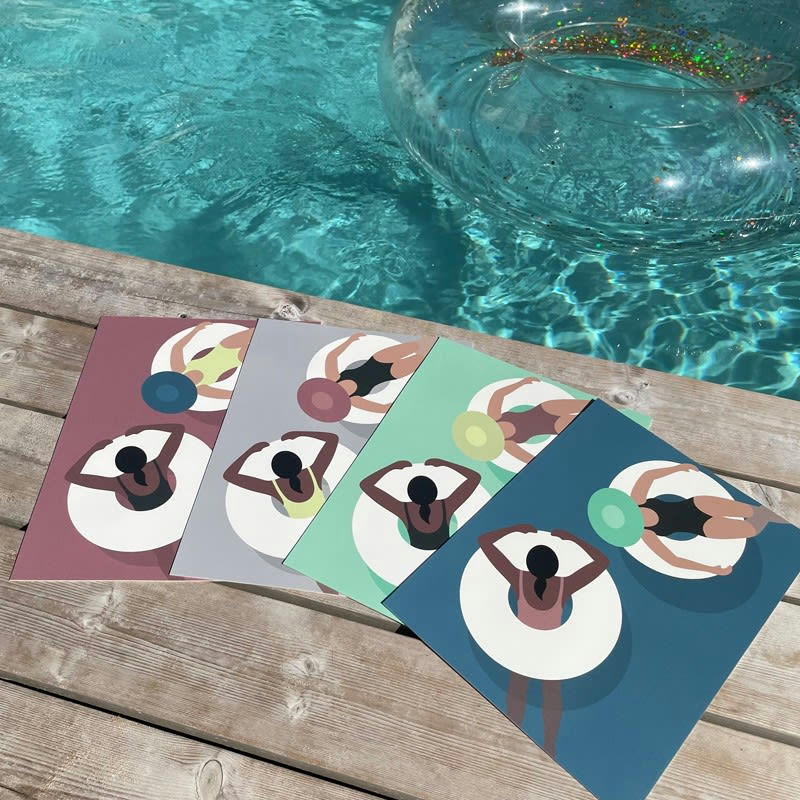 MIX SWIMMING POOL - Lot de 4 sets de table L 40xl 30cm Multicolore Art Déco