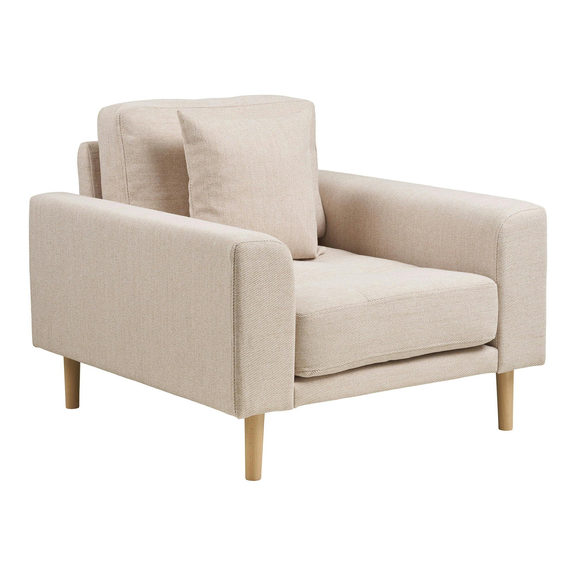 Fauteuil blanc sable en tissu ROTTERDAM