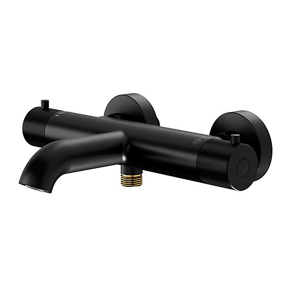Mitigeur bain/douche thermostatique, noir mat, GoodHome Owens