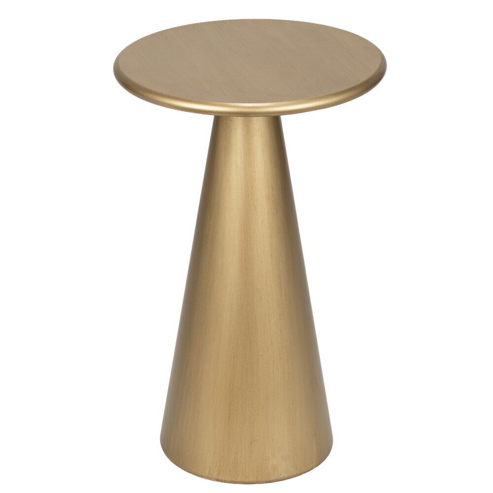Bout de canapé rond India métal doré Ø32xH51cm