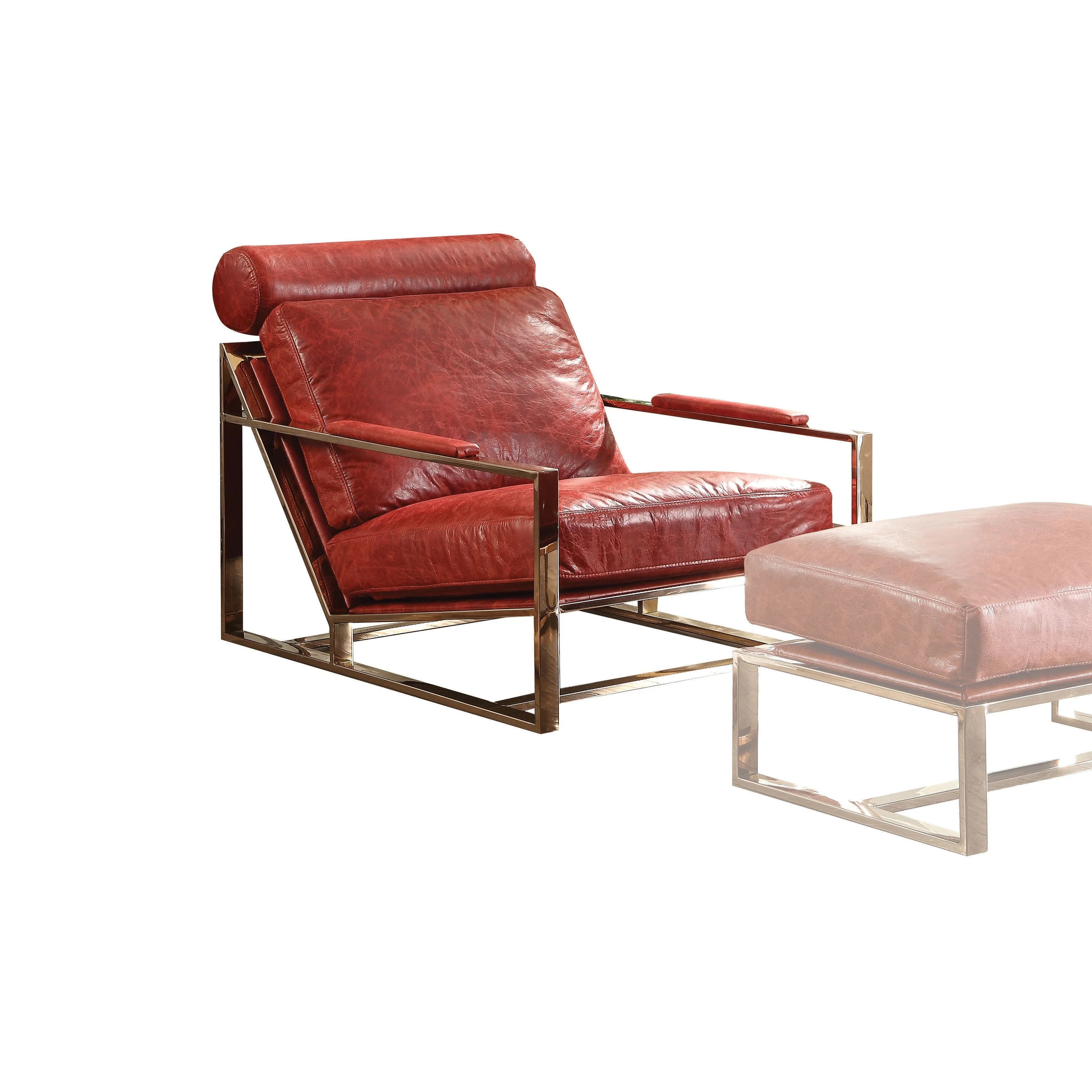 ACME Quinto Accent Chair in Antique Red and Gold