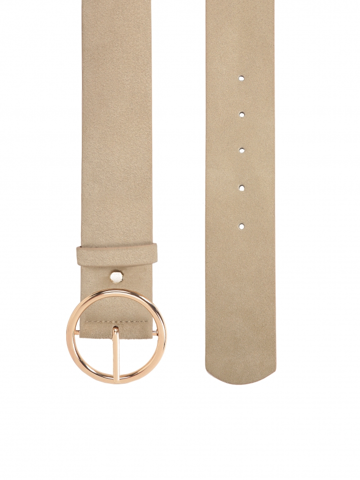 Ladies’ trendy belt with round buckle