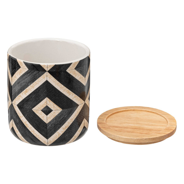 Pojemnik ceramiczny z pokrywą HAPACHE, wzór etno, Ø 9,8 cm
