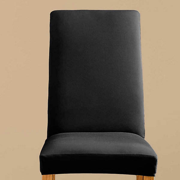 Housse de chaise extensible en polyester coloris noir