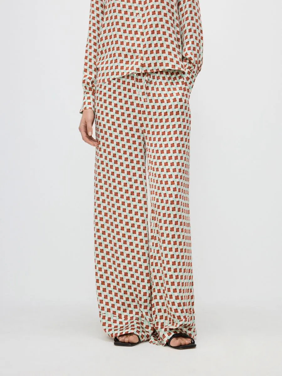 Patterned Viscose Trousers