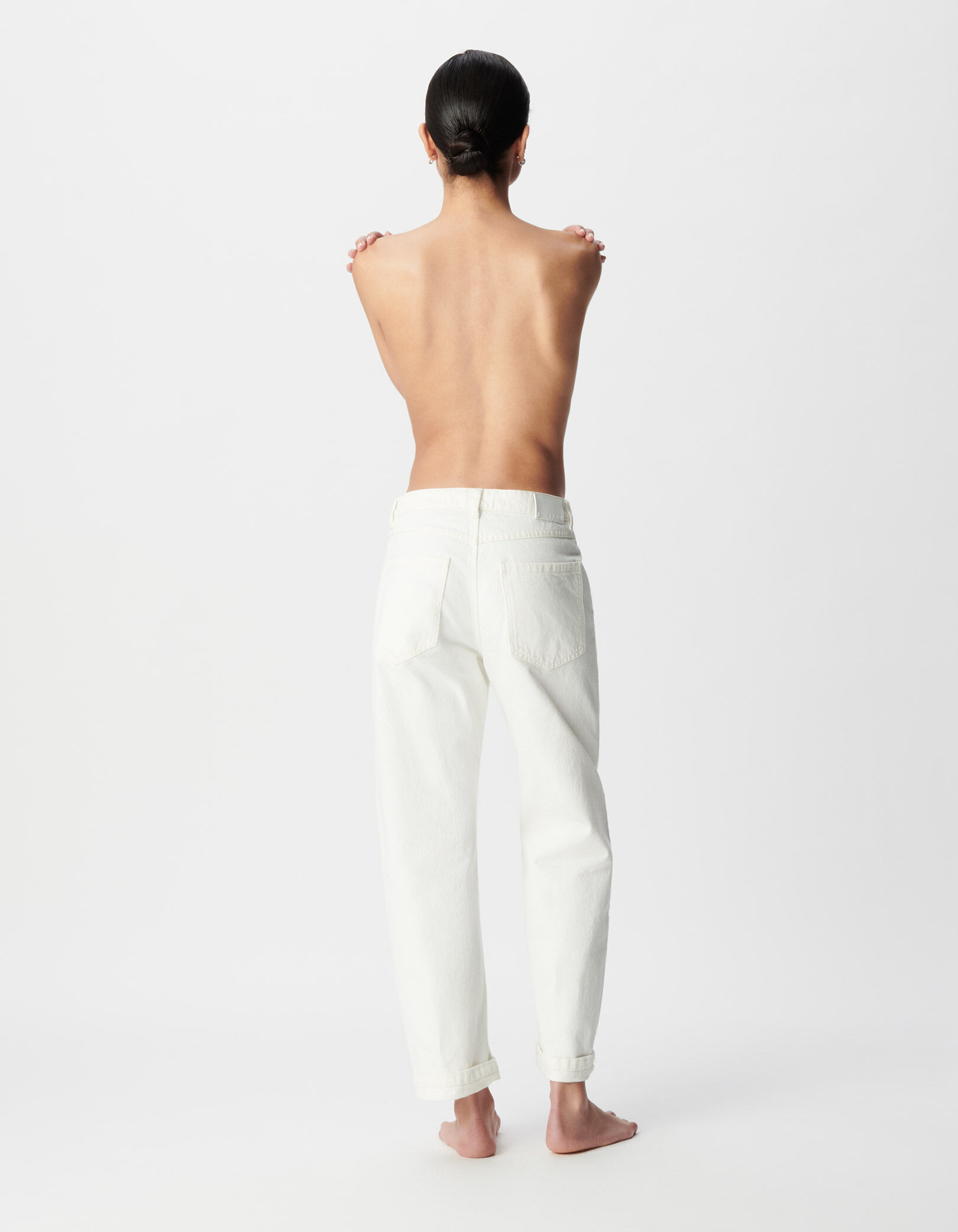 Jean droit blanc 7/8e Anders Femme