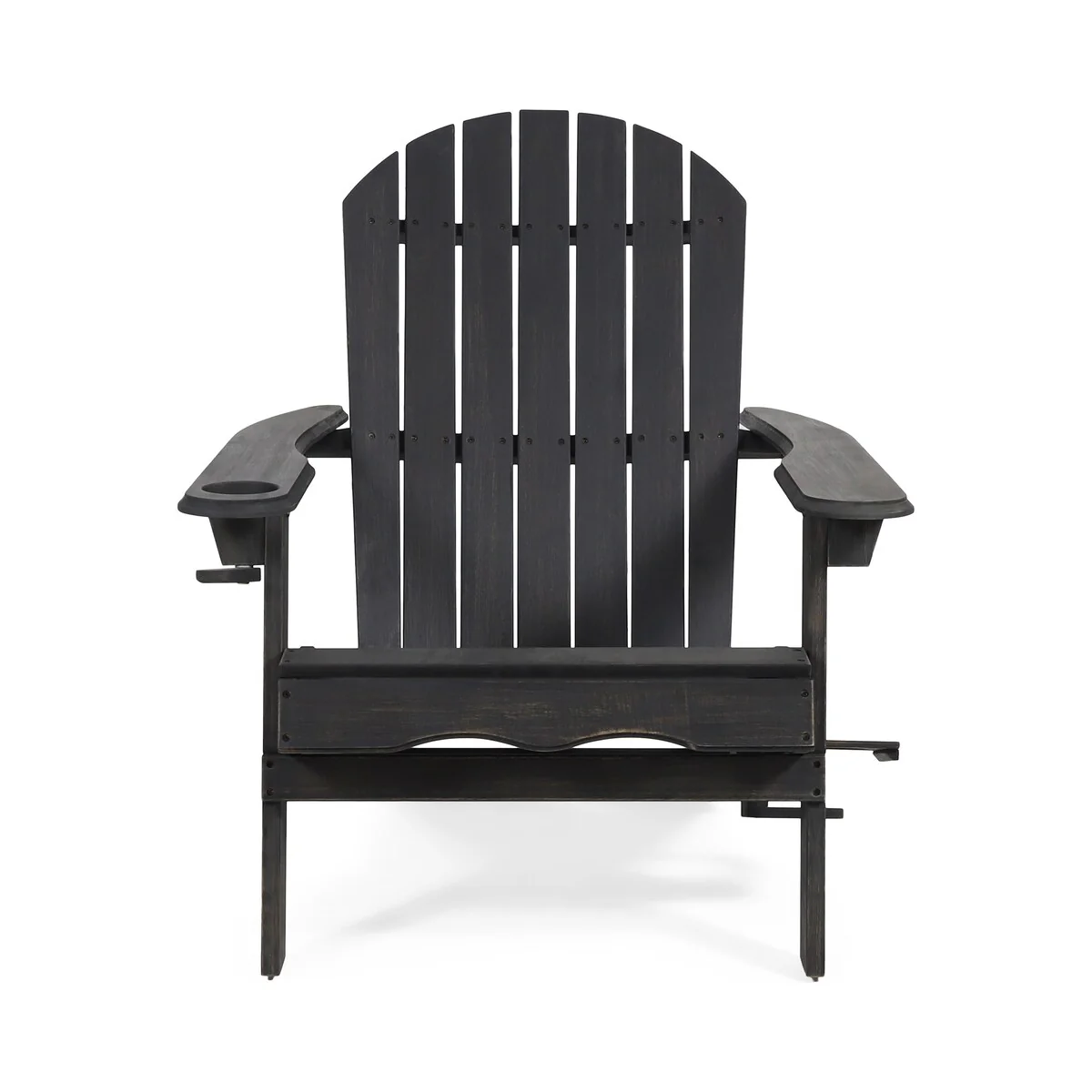 Outdoor Acacia Wood Folding Adirondack Chair With Cup Holder