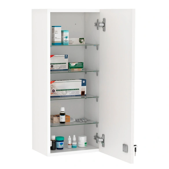Medizinschrank, BxHxT: 30 x 70 x 20 cm, weiß, abschließbar