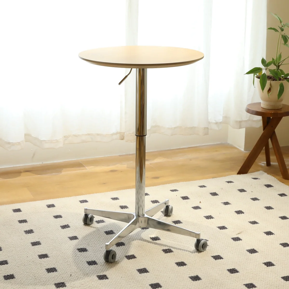 Movable Adjustable Bar Table Pub Table 360 Swivel Counter Bar Height Aluminum Star Base Movable for Stand Desk Bistro Table