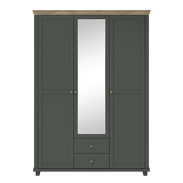 Armoire 3 portes Martin Vert et Bois