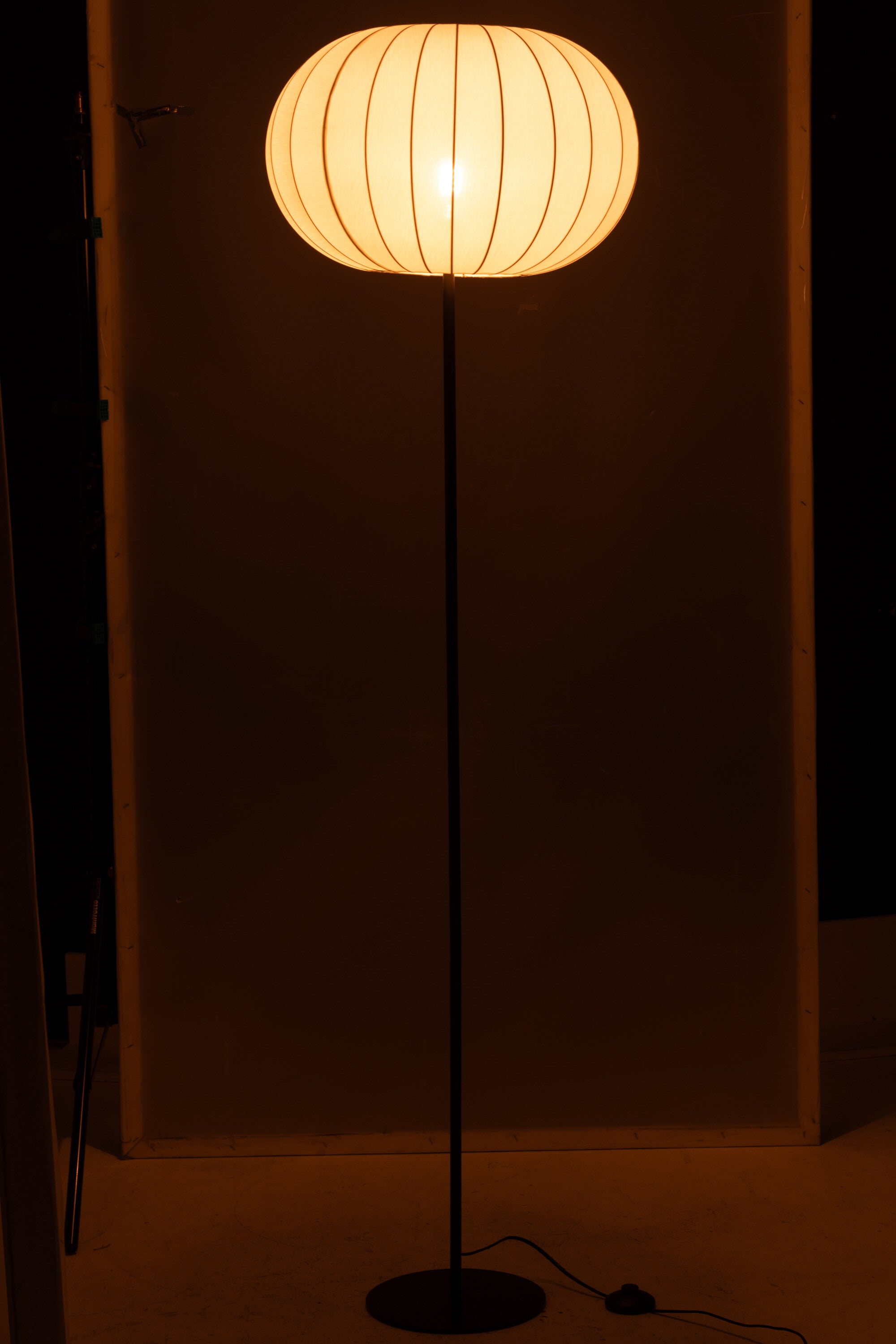 J-Line vloerlamp Lantaarn - metaal/textiel - wit - large