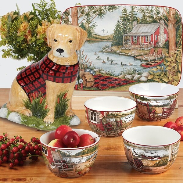 Certified International Lake Retreat 24 oz. Ice Cream/Dessert Bowls, Set of 4