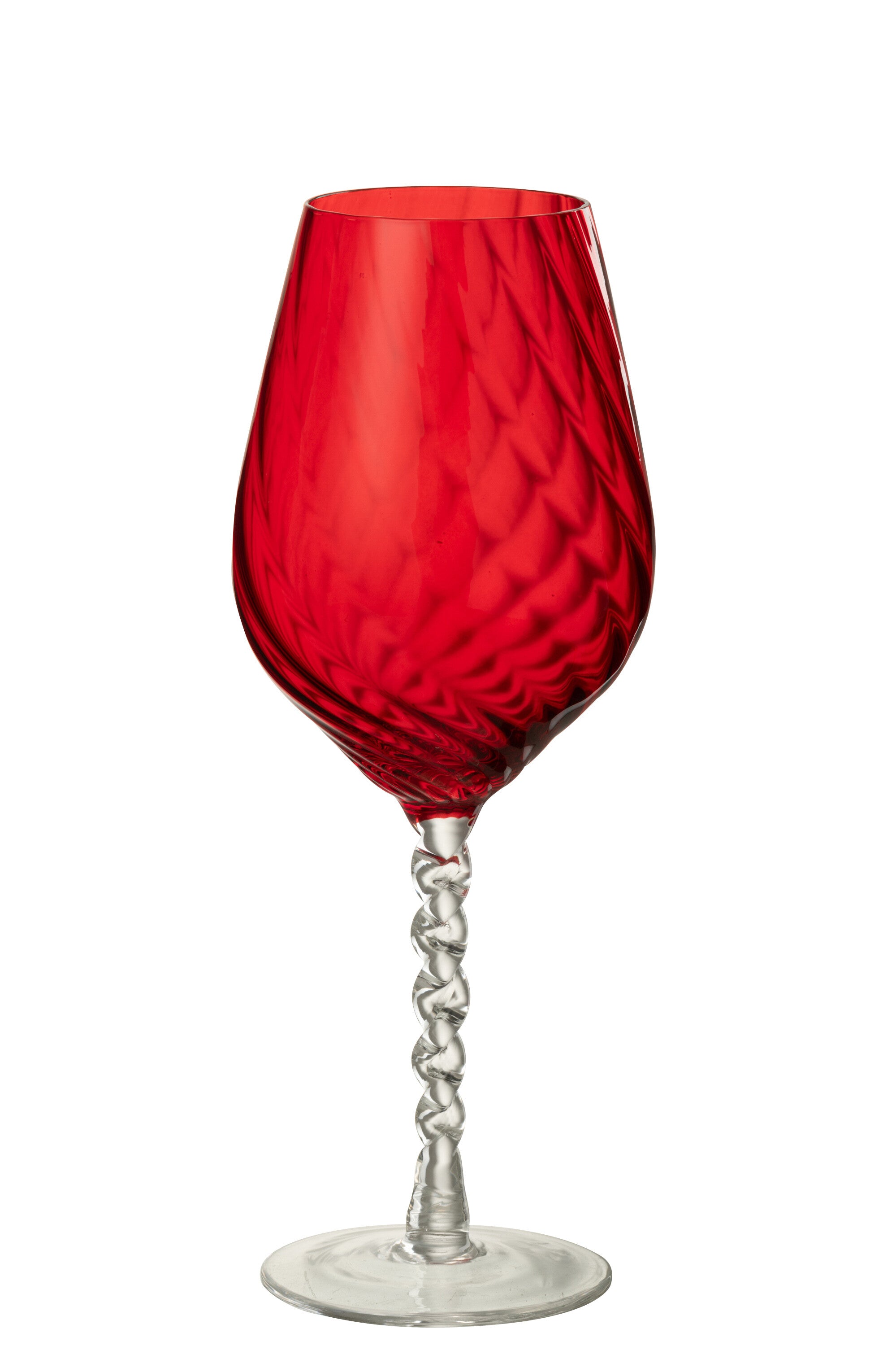 J-Line wijnglas Gestreept - glas - rood