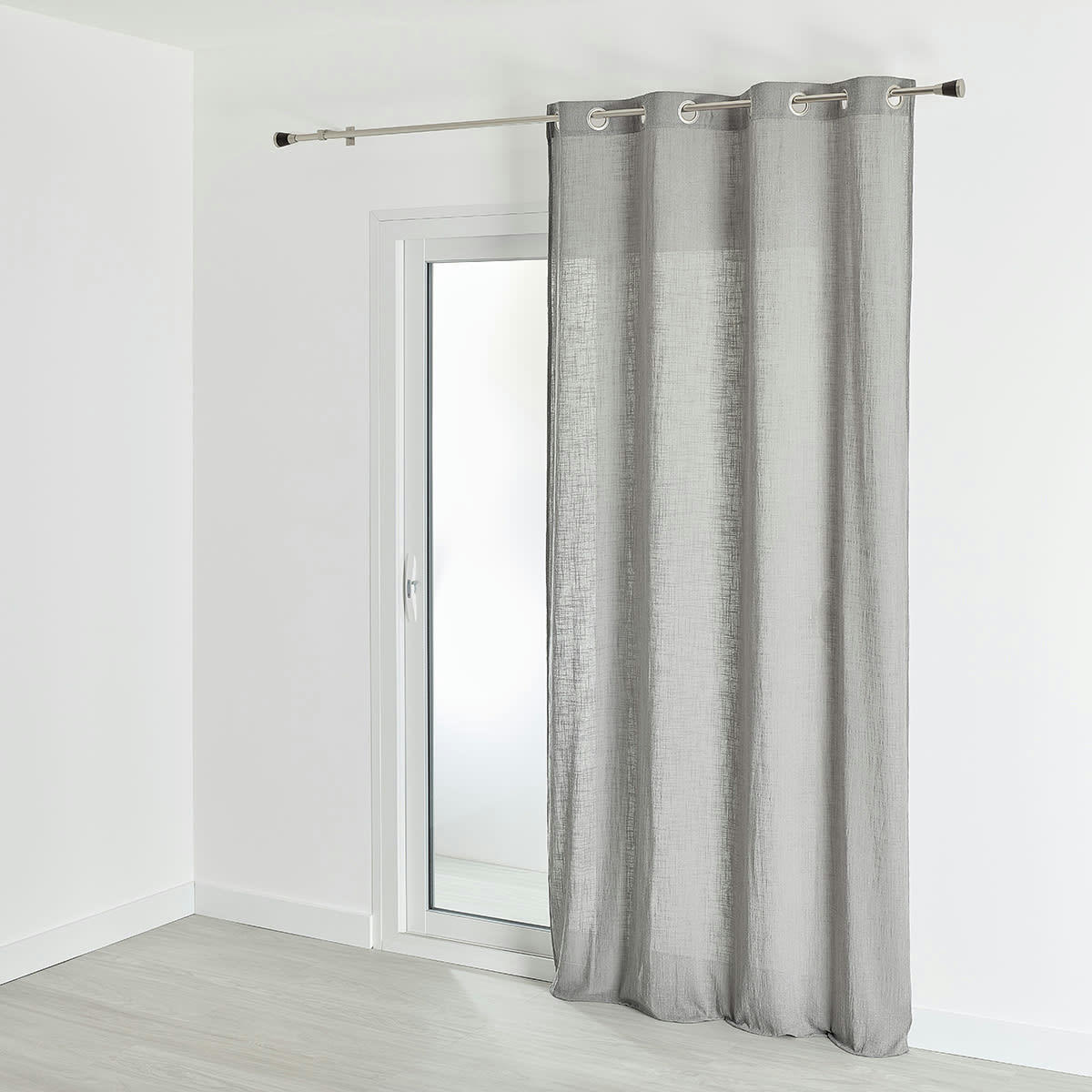 - Voilage  - effet gaz de coton gris clair 135x260 cm