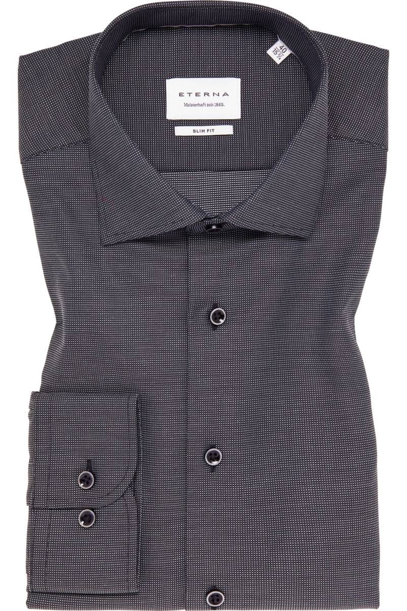 ETERNA Slim Fit Hemd anthrazit, Strukturiert