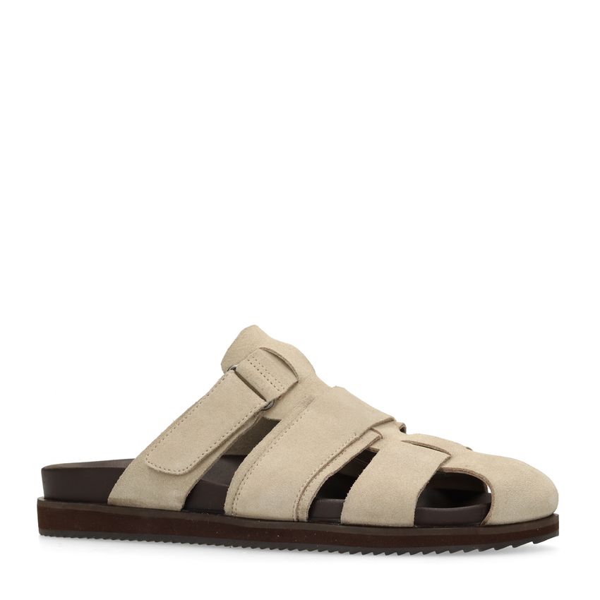 Manfield Beige suède slippers