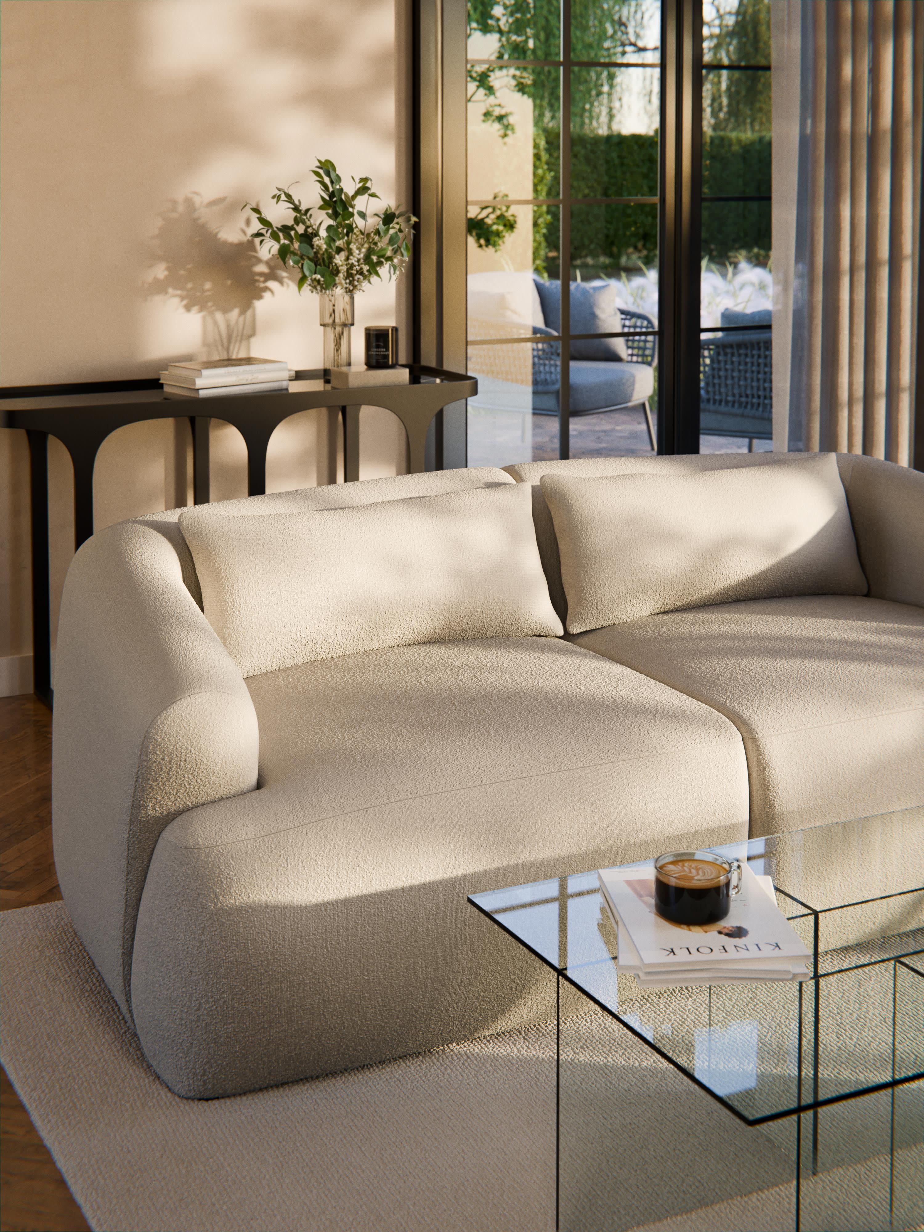 Bouclé-Sofa-Kissen Sofia