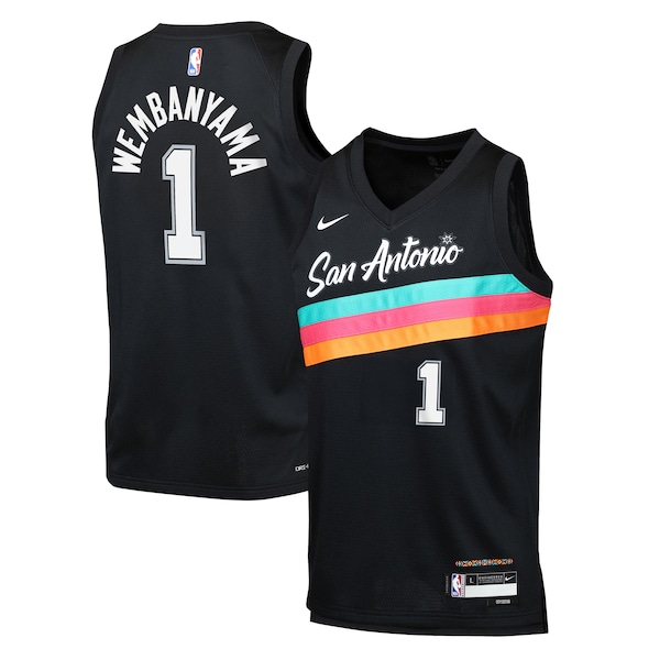 Victor Wembanyama San Antonio Spurs Nike Youth 2025/26 City Edition Swingman Jersey - Black