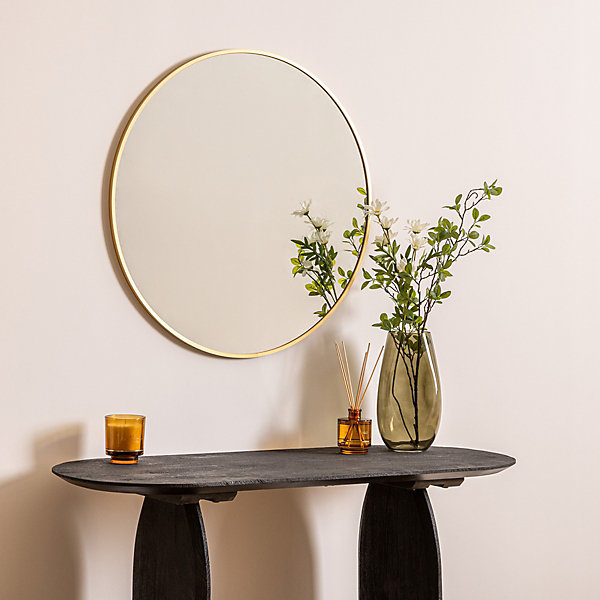Miroir rond Alice métal D70cm- Noir- Atmosphera