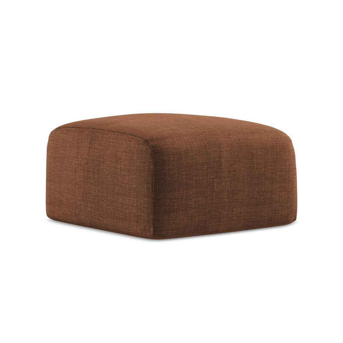 LaMiaSofa Poef Savona - textuurstof - terracotta - 65x65x40