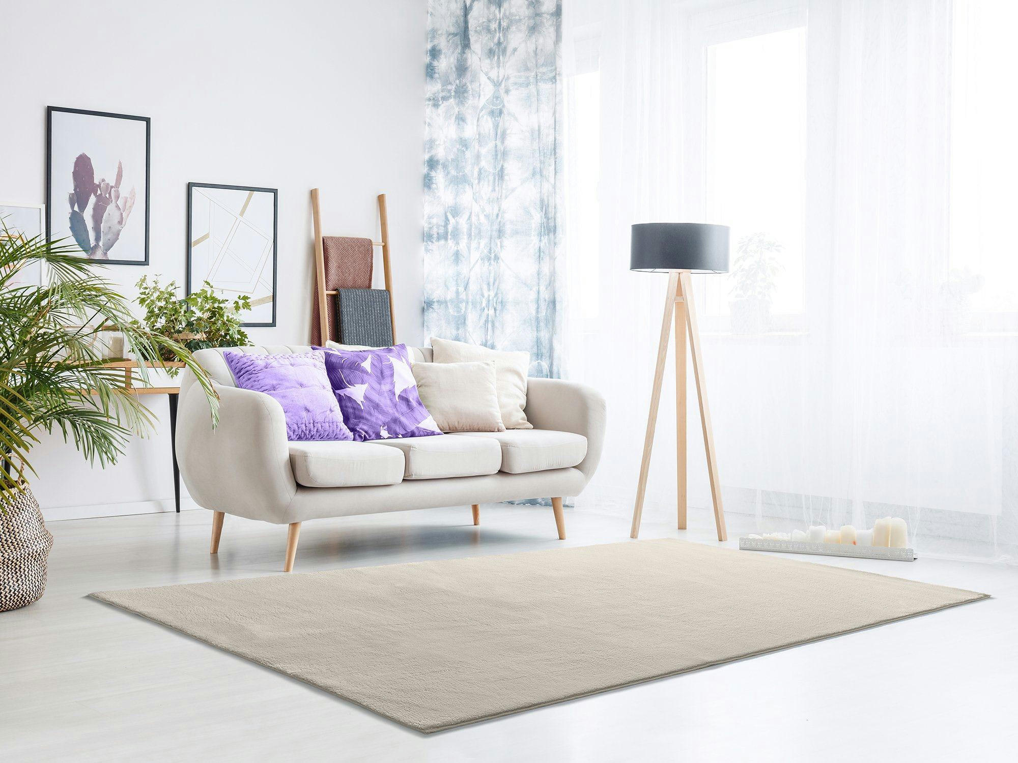 LOFT - Tapis uni en blanc 160X230 cm