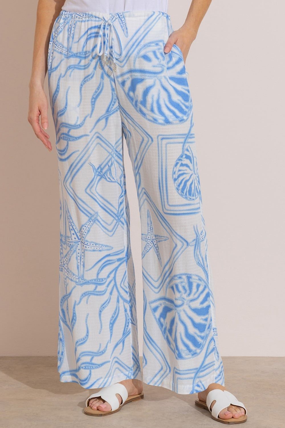 Klass. Printed Wide Leg Beach Trousers