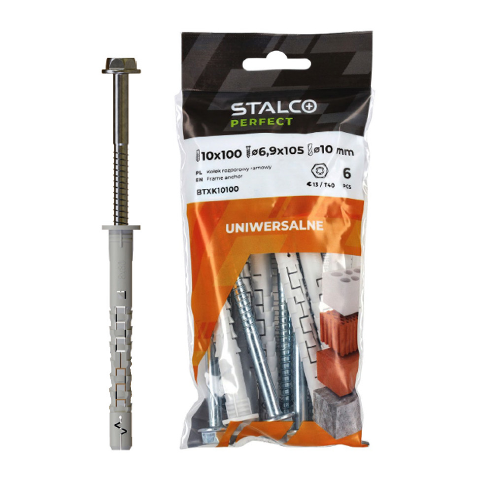 Kołek rozporowy ramowy TXK klucz/Torx/T25 TXK 8x60 bag (6) STALCO PERFECT BTXK08060