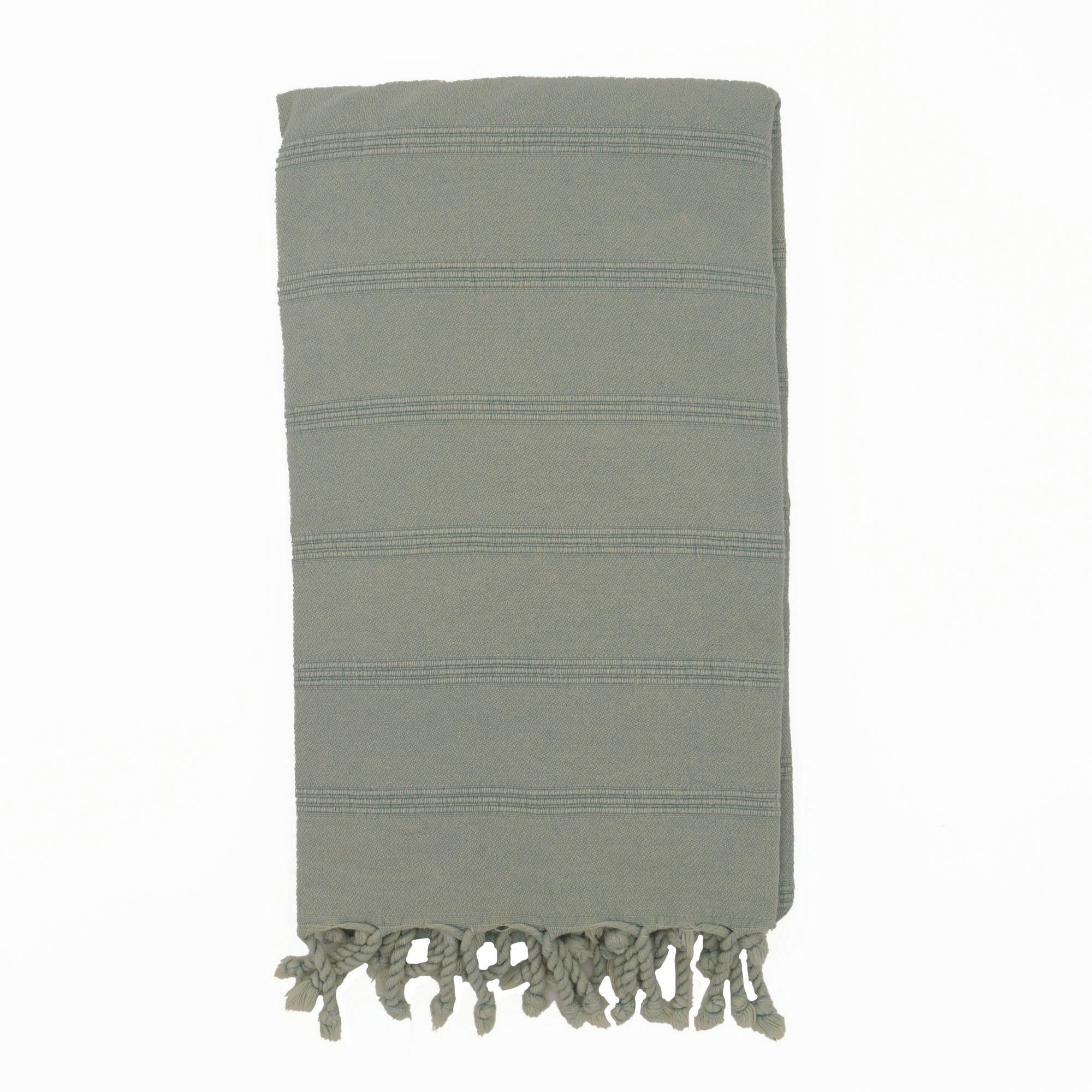 - Fouta vintage 100% coton avec franges vert mer 95 x 170 cm