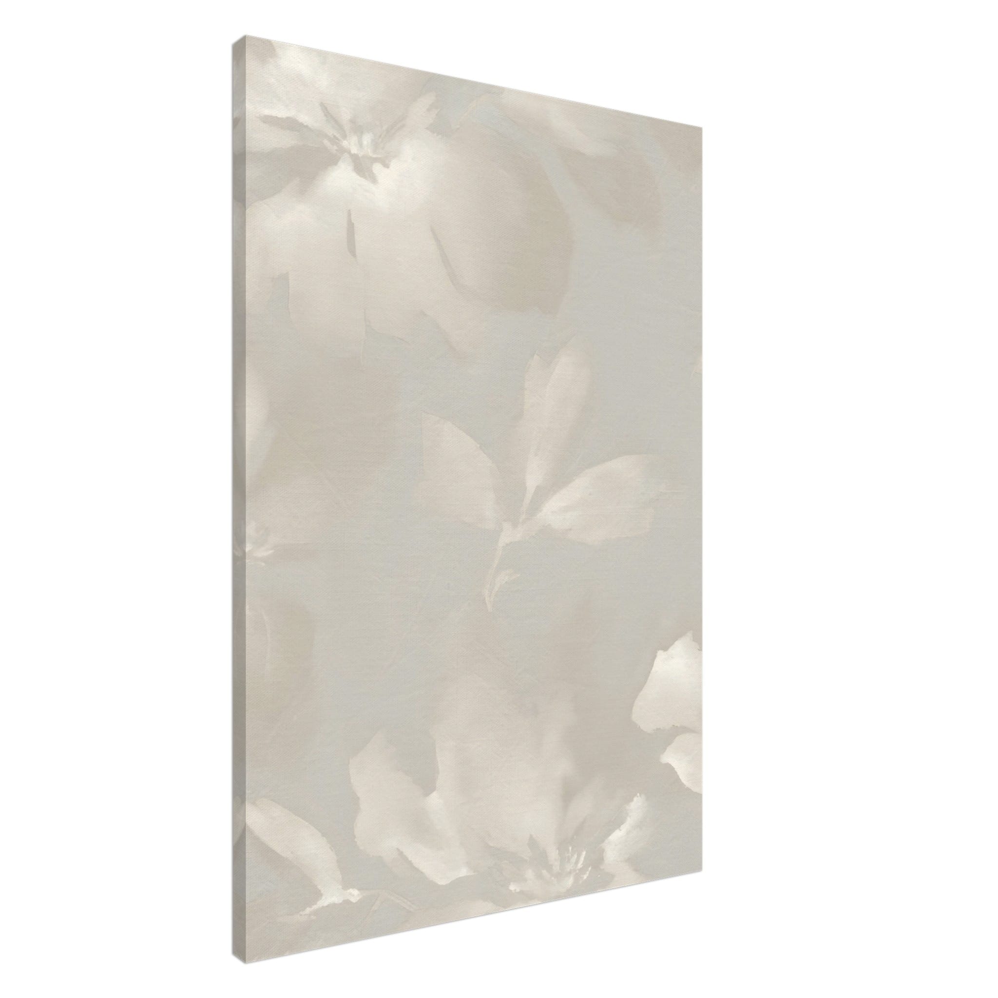 Artfulprints Canvas Soft grey blossoms canvas - 80x120 cm - Grijs