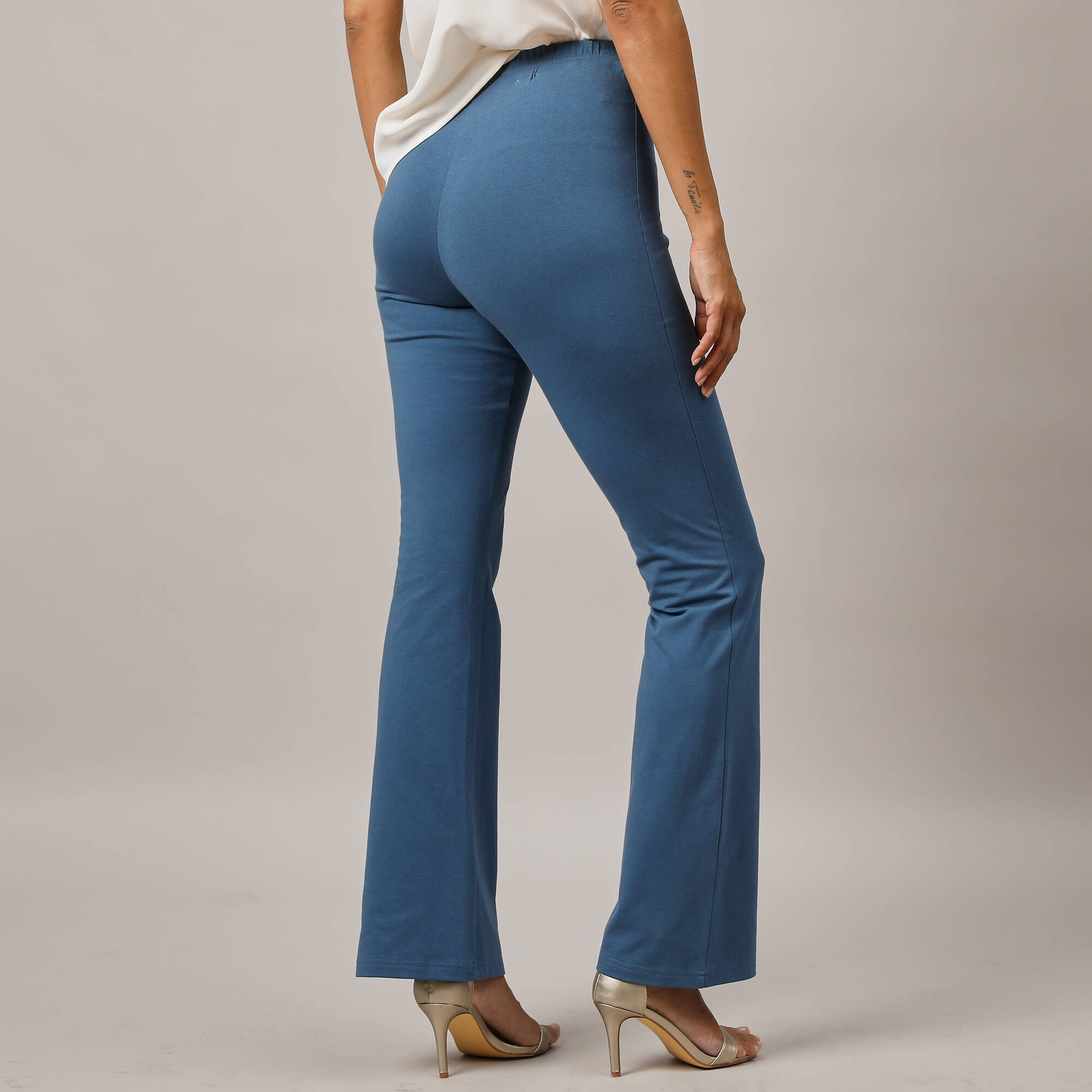 Legging bootcut uni, taille élastiquée