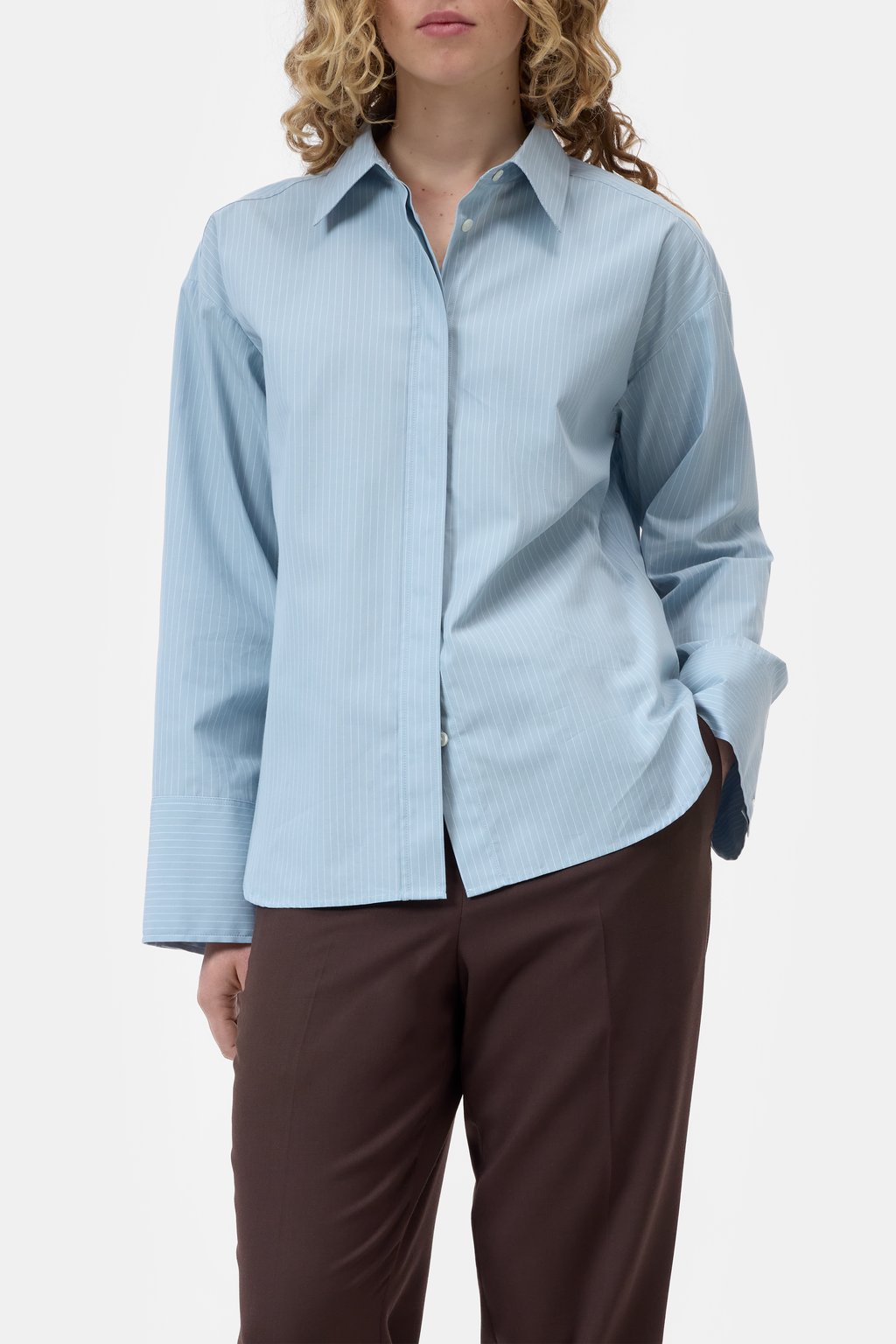 Baumwoll-Bluse mit Rücken-Schlitz