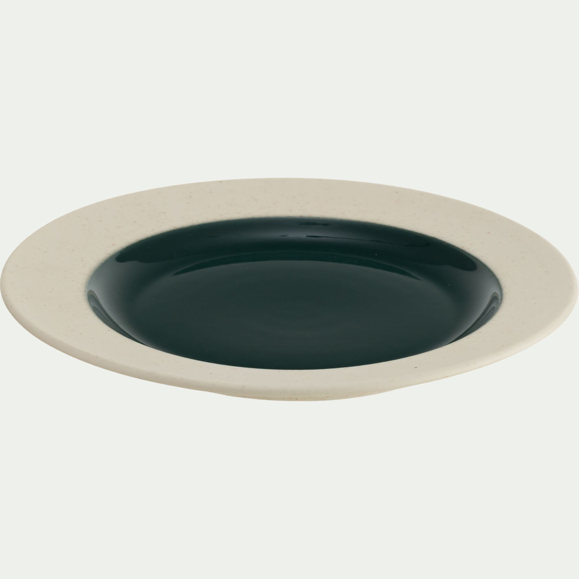 TROIA - Assiette à dessert en grès D20cm - vert oyat