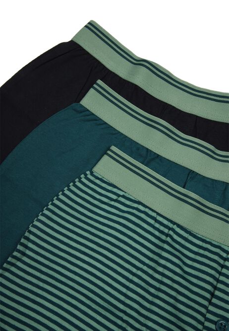 Older Boys 3pk Sage Stripe Loosefit Boxers