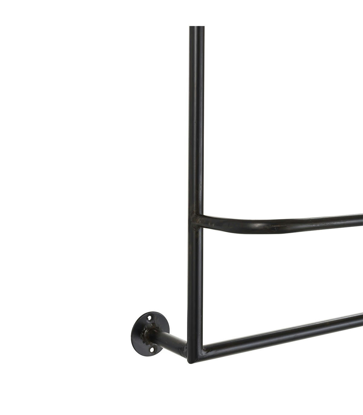 - Porte-serviette mural en métal noir 93x16,5x53cm