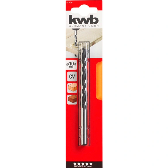 Holzbohrer, Holzspiralbohrer 10,0 mm CV SB