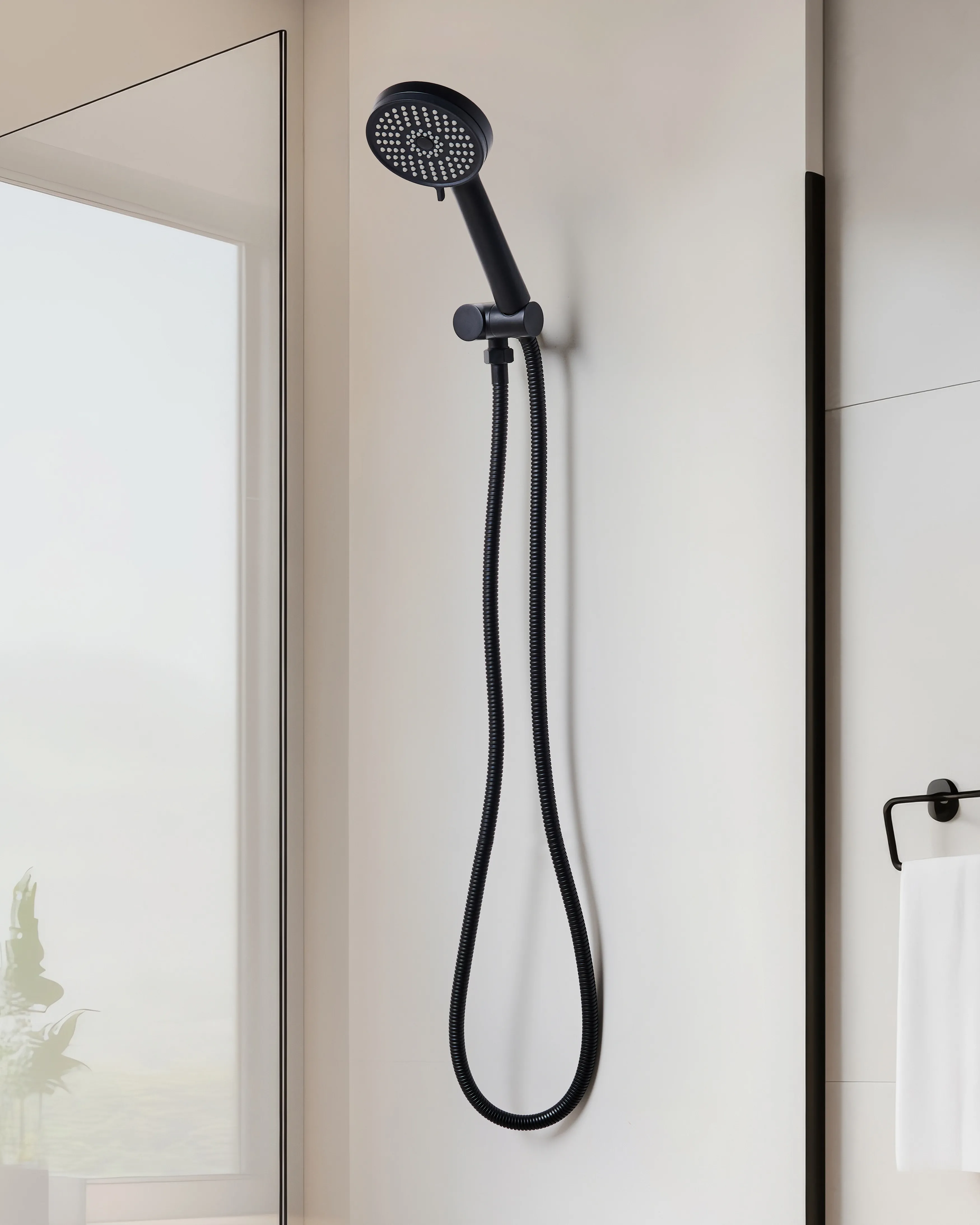 Shower Head and Hose Kit SURIPA 3-function Black