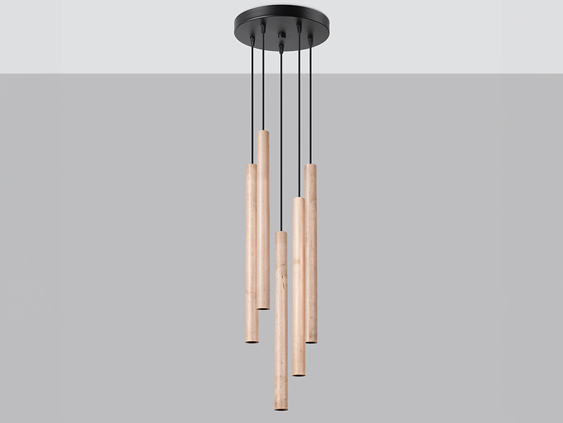 Lampa wisząca Pastelo 5-punktowa 110 cm stalowa brązowa