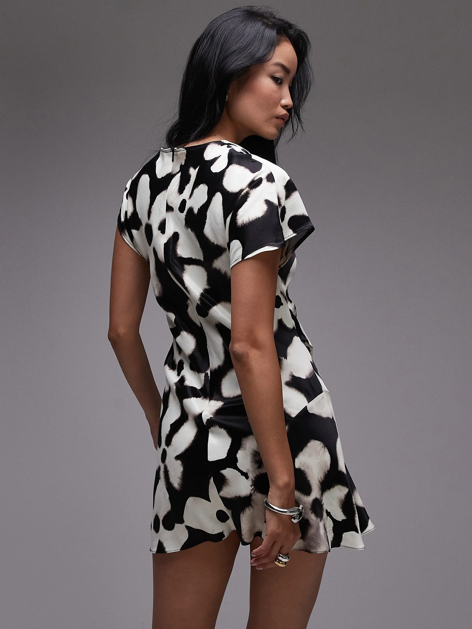 Mini High Neck Ruched Dress
