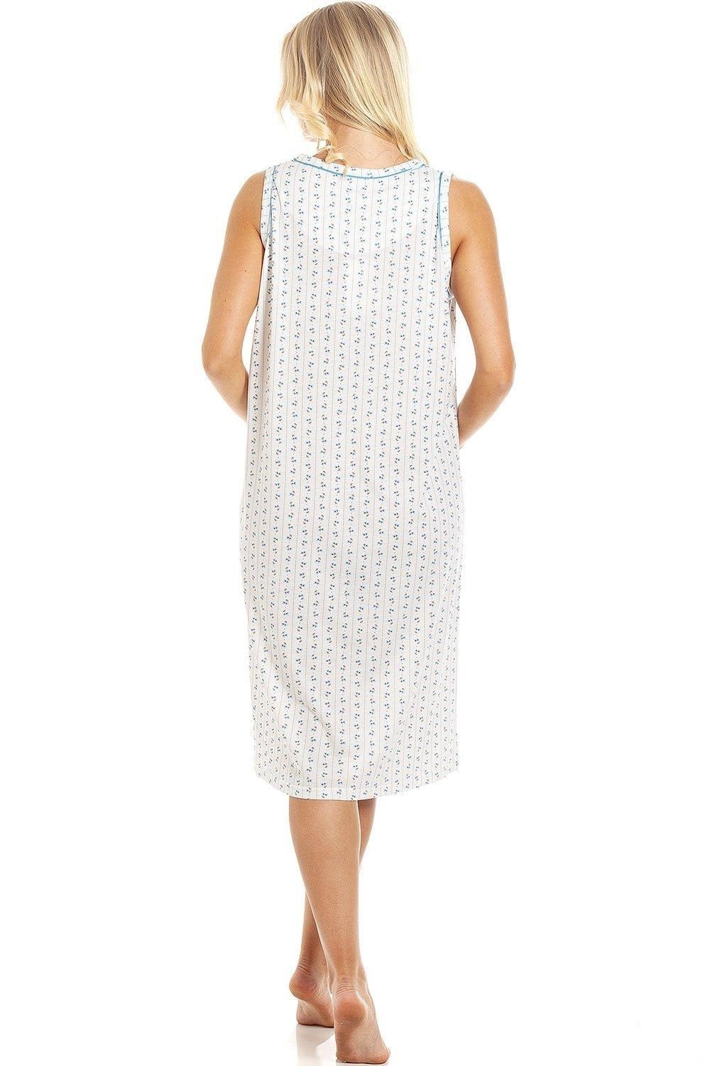 Camille Floral Pinstriped Sleeveless Nightdress